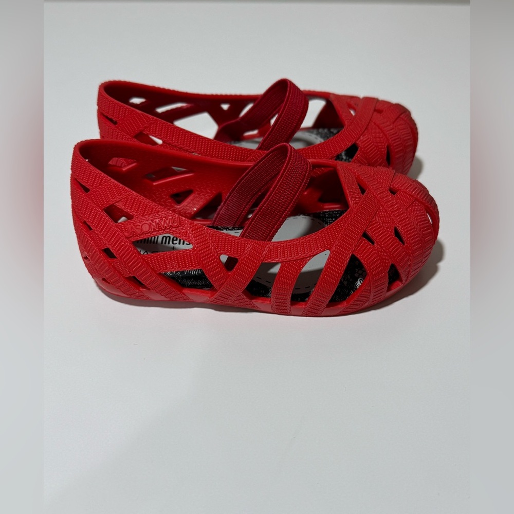 Mini Melissa Jason Wu Baby Shoes Red Jelly Flats Size 5 Toddler US - Picture 5 of 9